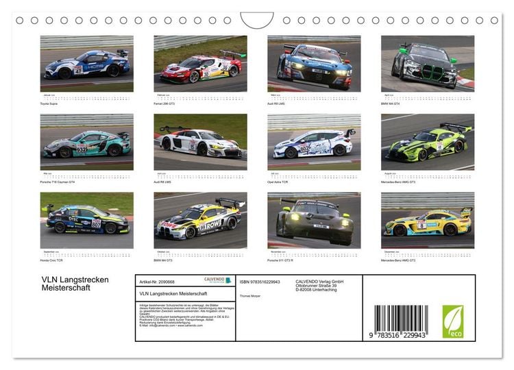 Produktbild: VLN Langstrecken Meisterschaft (Wandkalender 2026 DIN A4 quer), CALVENDO Monatskalender