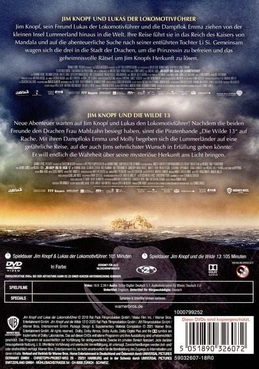 Produktbild: Jim Knopf & Lukas der Lokomotivf&uuml;hrer + Jim Knopf und die Wilde 13 [2 DVDs]