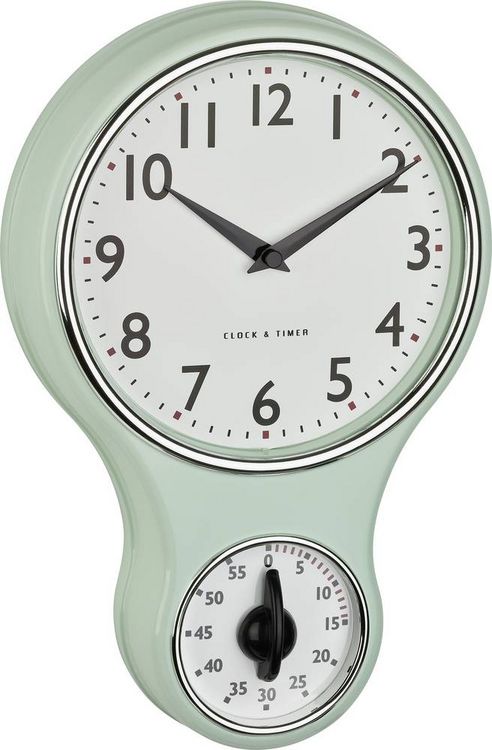 Produktbild: TFA Dostmann 60.3073.20 Quarz, Mechanisch Wanduhr 19.6mm x 5.8mm x 30mm Mint, Gr&uuml;n