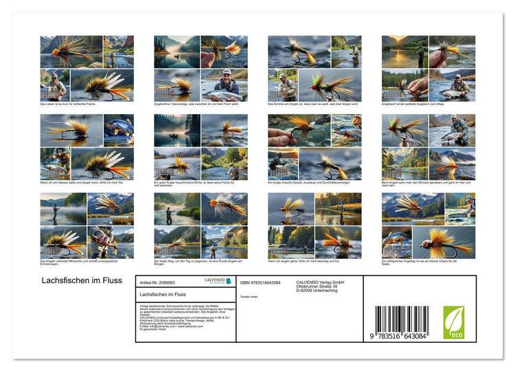 Produktbild: Lachsfischen im Fluss (Wandkalender 2026 DIN A4 quer), CALVENDO Monatskalender