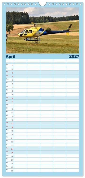 Produktbild: Familienplaner 2027 - Hubschrauberdynamik in allen Facetten mit 5 Spalten (Wandkalender, 21 x 45 cm) CALVENDO