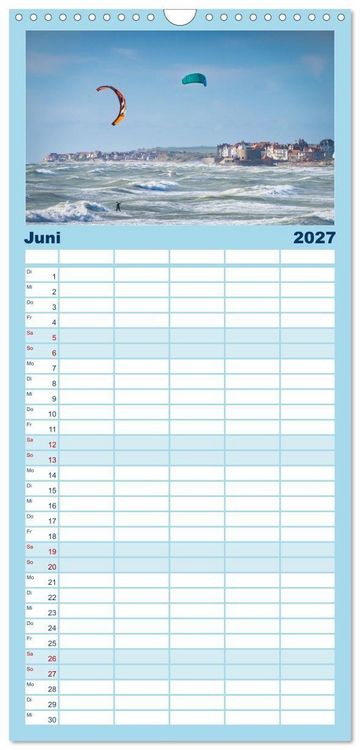 Produktbild: Familienplaner 2027 - Frankreichs Norden - Entlang der C&ocirc;te d'Opale mit 5 Spalten (Wandkalender, 21 x 45 cm) CALVENDO