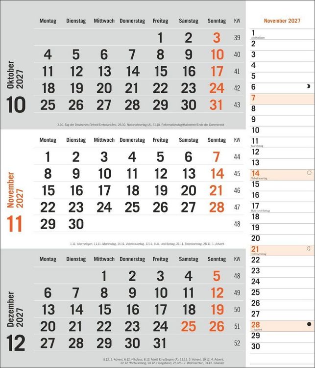 Produktbild: times&more 3-Monatsplaner, orange 2027