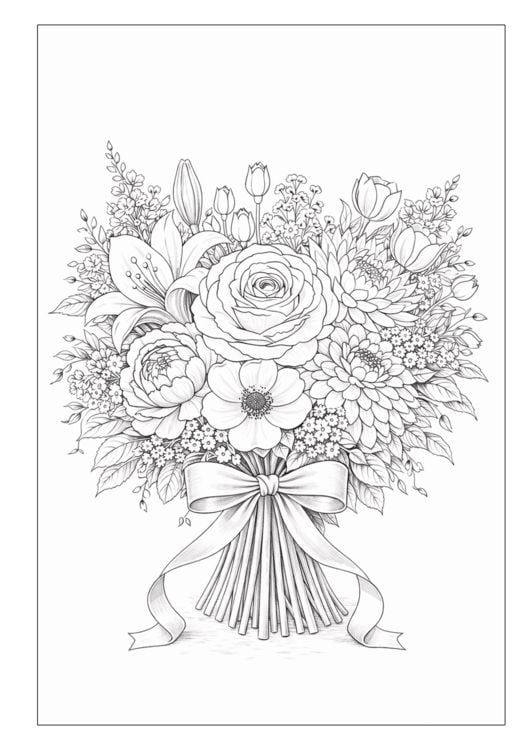 Produktbild: Blumenstr&auml;u&szlig;e &ndash; Blumen Malbuch f&uuml;r Erwachsene mit 50 sch&ouml;nen Ausmalbildern