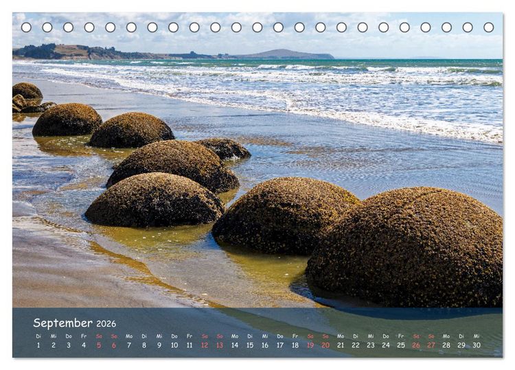 Produktbild: Neuseeland - Wo sich Himmel und Erde begegnen (Tischkalender 2026 DIN A5 quer), CALVENDO Monatskalender
