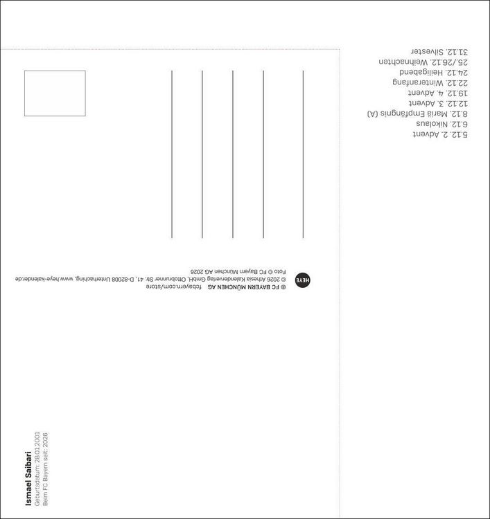 Produktbild: FC Bayern M&uuml;nchen Postkartenkalender 2027