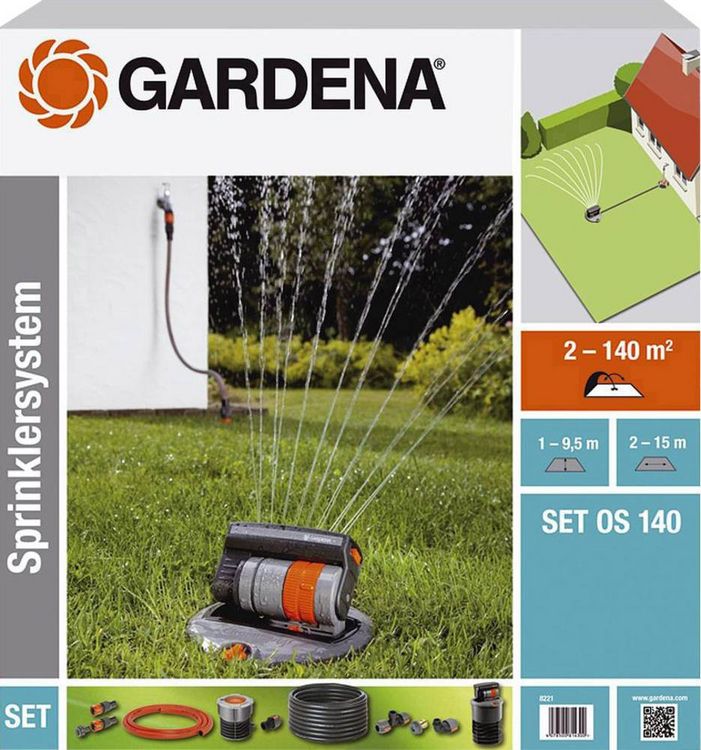 Produktbild: Gardena 08221-20 OS 140 Versenk-Viereckregner Komplett-Set 2 - 140m&sup2;