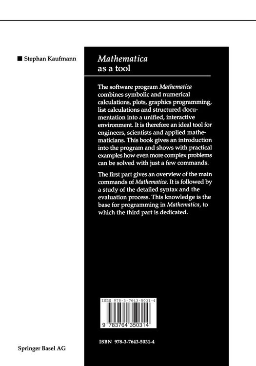 Produktbild: Mathematica as a Tool