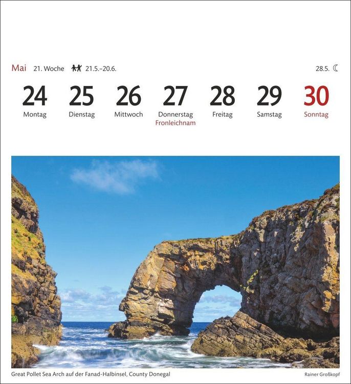 Produktbild: Irland Sehnsuchtskalender 2027 - Wochenkalender mit 53 Postkarten
