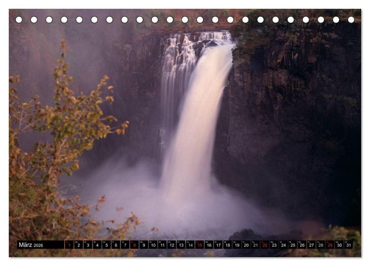 Produktbild: Victoria Wasserf&auml;lle, Mosi-oa-Tunya der "Donnernde Rauch" (Tischkalender 2026 DIN A5 quer), CALVENDO Monatskalender