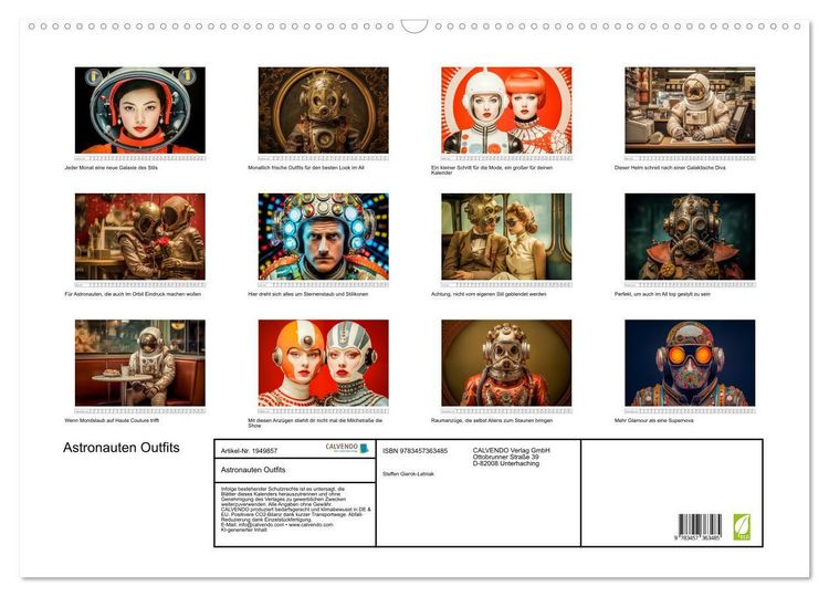 Produktbild: Astronauten Outfits (Wandkalender 2026 DIN A2 quer), CALVENDO Monatskalender