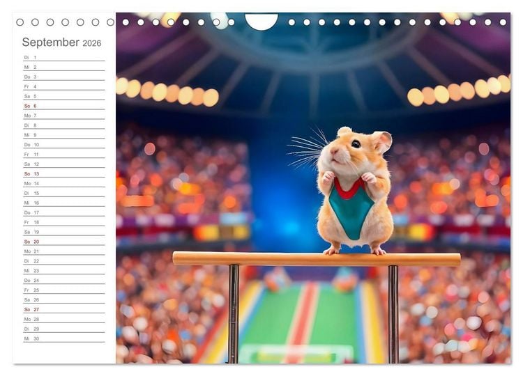 Produktbild: Hamster Olympiade - Der flauschigste Wettkampf des Jahres (Wandkalender 2026 DIN A4 quer), CALVENDO Monatskalender