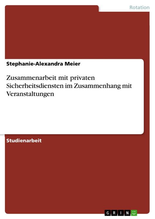 Produktbild: Zusammenarbeit mit privaten Sicherheitsdiensten im Zusammenhang mit Veranstaltungen