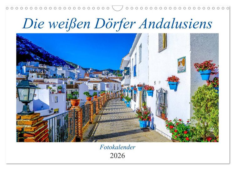 Produktbild: Die wei&szlig;en D&ouml;rfer Andalusiens (Wandkalender 2026 DIN A3 quer), CALVENDO Monatskalender