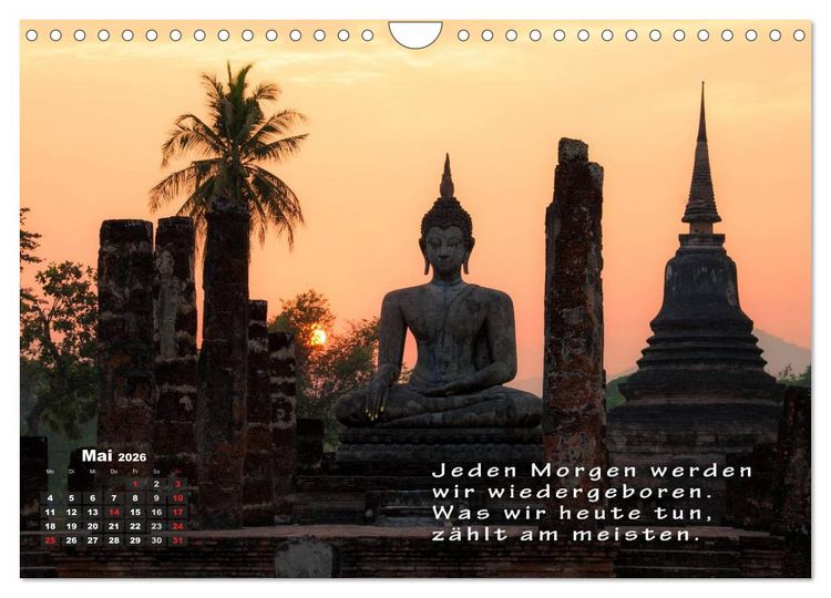 Produktbild: BUDDHAS WEISHEITEN - Balsam f&uuml;r die Seele (Wandkalender 2026 DIN A4 quer), CALVENDO Monatskalender