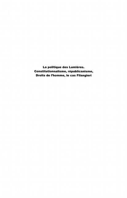 Produktbild: La politique des lumiEres - constitutionnalisme, republicani