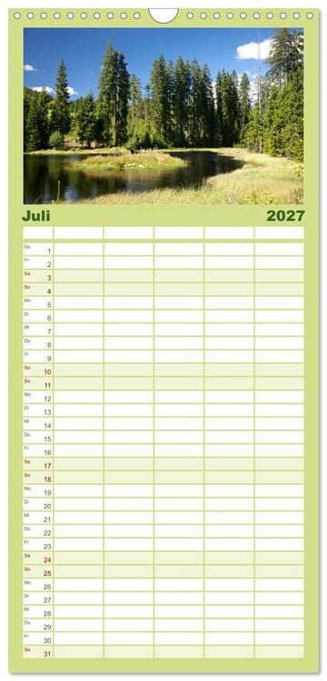Produktbild: Familienplaner 2027 - Bayerischer Wald - der Osten Bayerns mit 5 Spalten (Wandkalender, 21 x 45 cm) CALVENDO