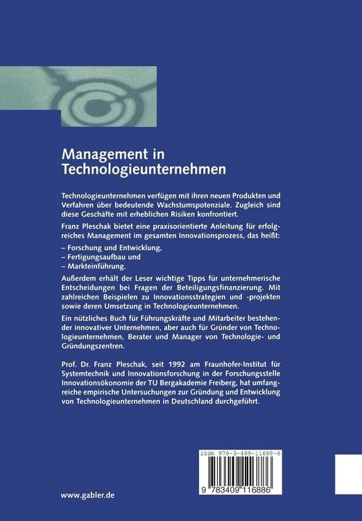 Produktbild: Management in Technologieunternehmen