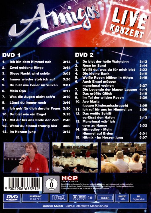 Produktbild: Amigos - Live Konzert - Live aus der Burgarena Finkenstein [2 DVDs]