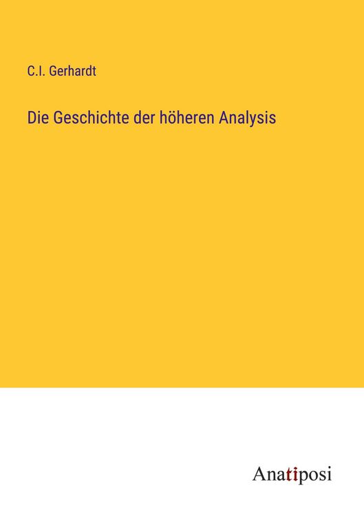 Produktbild: Die Geschichte der h&ouml;heren Analysis