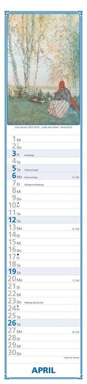 Produktbild: Paulines Küchenplaner 2026 - Streifenplaner - Wandplaner - Küchen-Kalender - 11,3x49,5
