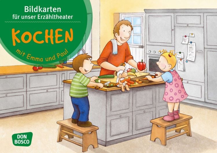 Produktbild: Kochen mit Emma und Paul. Kamishibai Bildkartenset