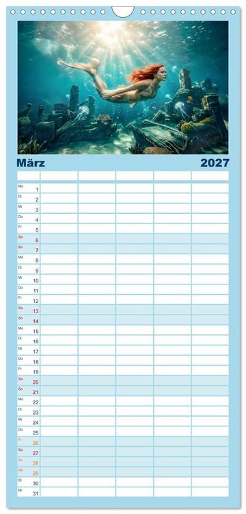 Produktbild: Familienplaner 2027 - Sirenen - die unheimliche Verlockung mit 5 Spalten (Wandkalender, 21 x 45 cm) CALVENDO
