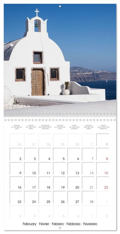 Produktbild: Santorini, Une perle de la M&eacute;diterran&eacute;e (Calendrier mural carr&eacute; 2026 30x30 cm) Calendrier double avec une page pour vos prises de notes