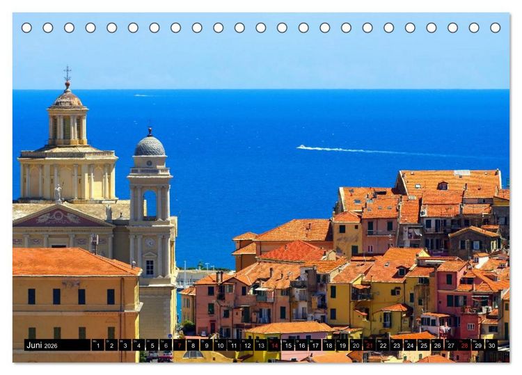 Produktbild: Ligurien - Berge und Meer (Tischkalender 2026 DIN A5 quer), CALVENDO Monatskalender