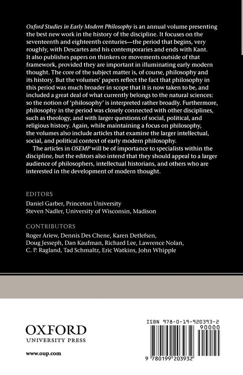 Produktbild: Oxford Studies in Early Modern Philosophy