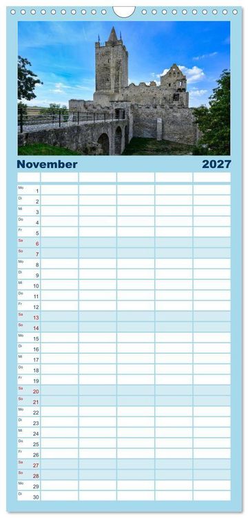Produktbild: Familienplaner 2027 - Reiseziele in Deutschland mit 5 Spalten (Wandkalender, 21 x 45 cm) CALVENDO