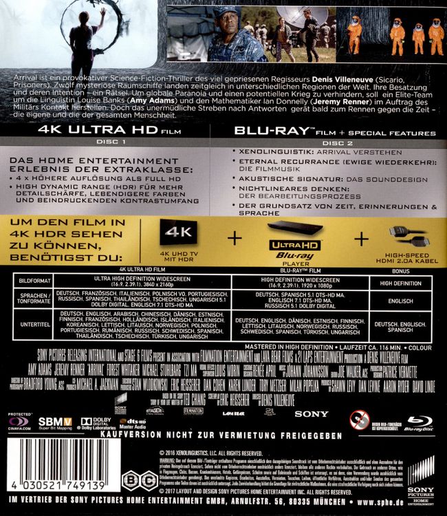 Produktbild: Arrival (4K Ultra HD) (+ Blu-ray 2D)