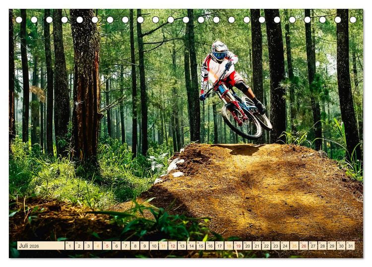 Produktbild: Mountainbike extrem (Tischkalender 2026 DIN A5 quer), CALVENDO Monatskalender