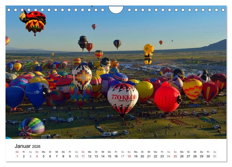 Produktbild: Balloon Fiesta New Mexico (Wandkalender 2026 DIN A4 quer), CALVENDO Monatskalender