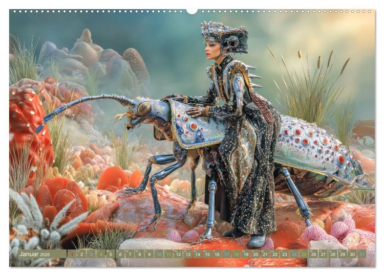 Produktbild: Insektenplanet - Surrealer Science-Fiction (Wandkalender 2026 DIN A2 quer), CALVENDO Monatskalender