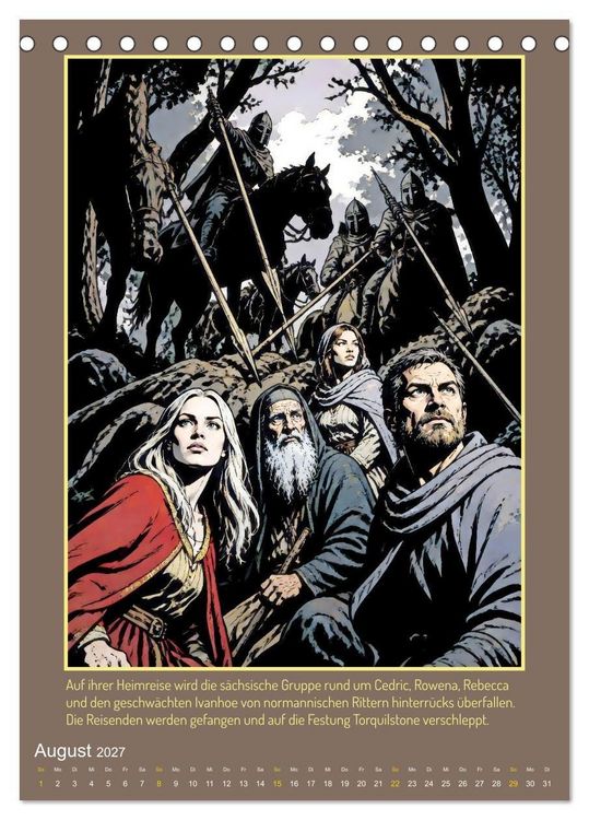 Produktbild: Ritter Ivanhoe, Ehre und Schatten (Tischkalender 2027 DIN A5 hoch), CALVENDO Monatskalender