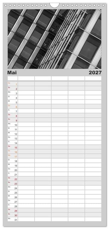 Produktbild: Familienplaner 2027 - Architektur - Fassaden im Detail 2027 mit 5 Spalten (Wandkalender, 21 x 45 cm) CALVENDO