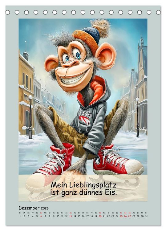Produktbild: Affengeil. Humor aus dem Gro&szlig;stadtdschungel (Tischkalender 2026 DIN A5 hoch), CALVENDO Monatskalender