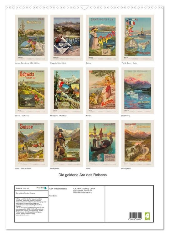 Produktbild: Die goldene &Auml;ra des Reisens (Wandkalender 2026 DIN A2 hoch), CALVENDO Monatskalender