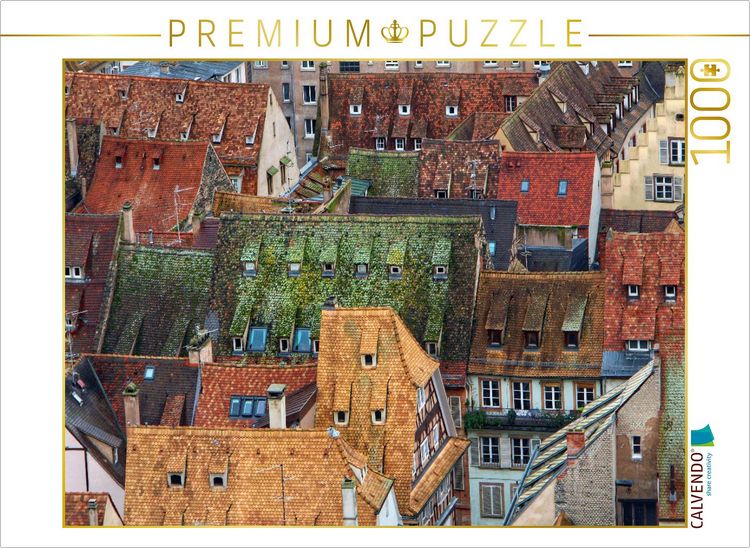 Produktbild: CALVENDO Puzzle &Uuml;ber den D&auml;chern von Stra&szlig;burg | 1000 Teile Lege-Gr&ouml;&szlig;e 64x48cm Foto-Puzzle f&uuml;r gl&uuml;ckliche Stunden