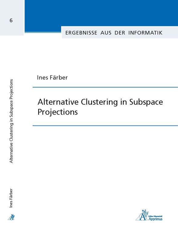 Produktbild: Alternative Clustering in Subspace Projections