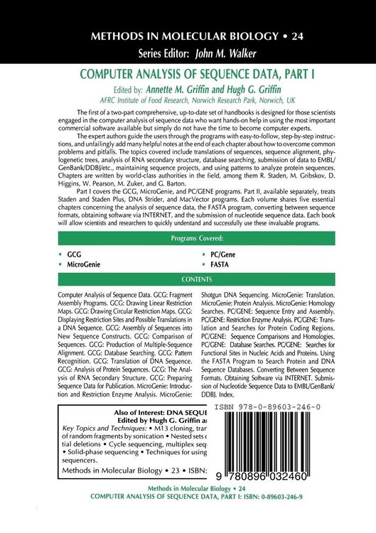 Produktbild: Computer Analysis of Sequence Data, Part I