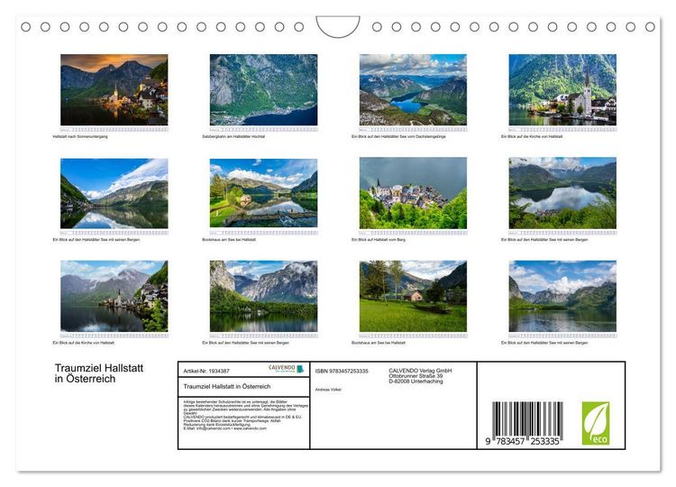 Produktbild: Traumziel Hallstatt in &Ouml;sterreich (Wandkalender 2026 DIN A4 quer), CALVENDO Monatskalender
