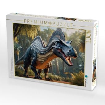 Produktbild: CALVENDO Puzzle Dinosaurier - ein Spinosaurus in urzeitlicher Landschaft | 1000 Teile Lege-Gr&ouml;&szlig;e 64x48cm Foto-Puzzle f&uuml;r gl&uuml;ckliche Stunden