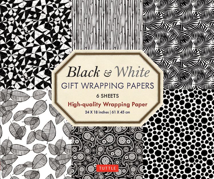 Produktbild: Black & White Gift Wrapping Papers - 6 Sheets