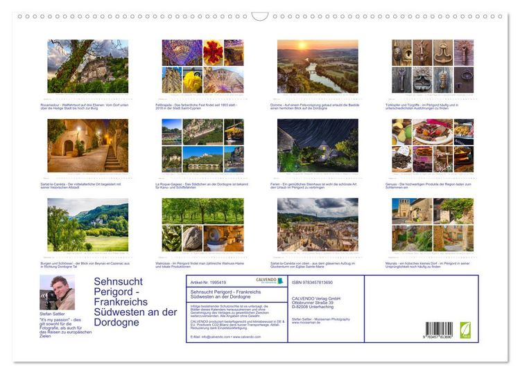 Produktbild: Sehnsucht Perigord - Frankreichs S&uuml;dwesten an der Dordogne (Wandkalender 2026 DIN A2 quer), CALVENDO Monatskalender