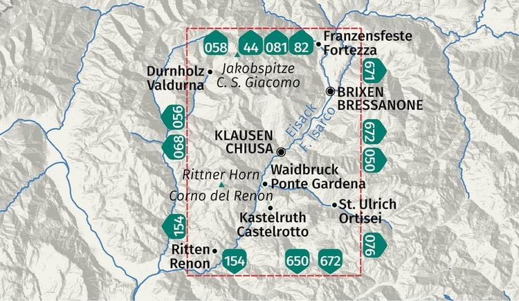 Produktbild: KOMPASS Wanderkarte 059 Klausen und Umgebung / Chiusa e dintorni 1:25.000