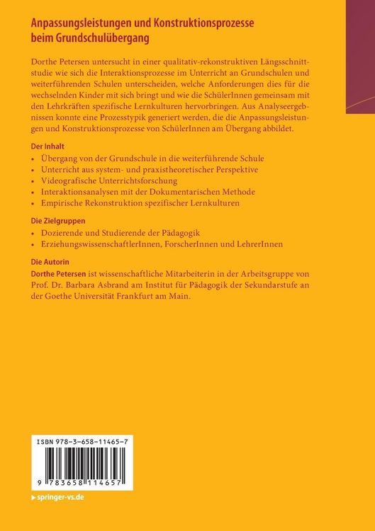 Produktbild: Anpassungsleistungen und Konstruktionsprozesse beim Grundschul&uuml;bergang