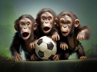 Produktbild: CALVENDO Puzzle Fu&szlig;ballfieber bei den Affenbabys | 1000 Teile Lege-Gr&ouml;&szlig;e 64x48cm Foto-Puzzle f&uuml;r gl&uuml;ckliche Stunden