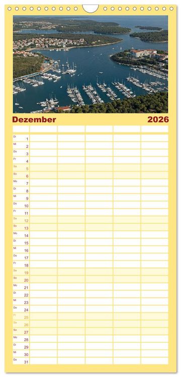 Produktbild: Familienplaner 2026 - sonniges Istrien mit 5 Spalten (Wandkalender, 21 x 45 cm) CALVENDO